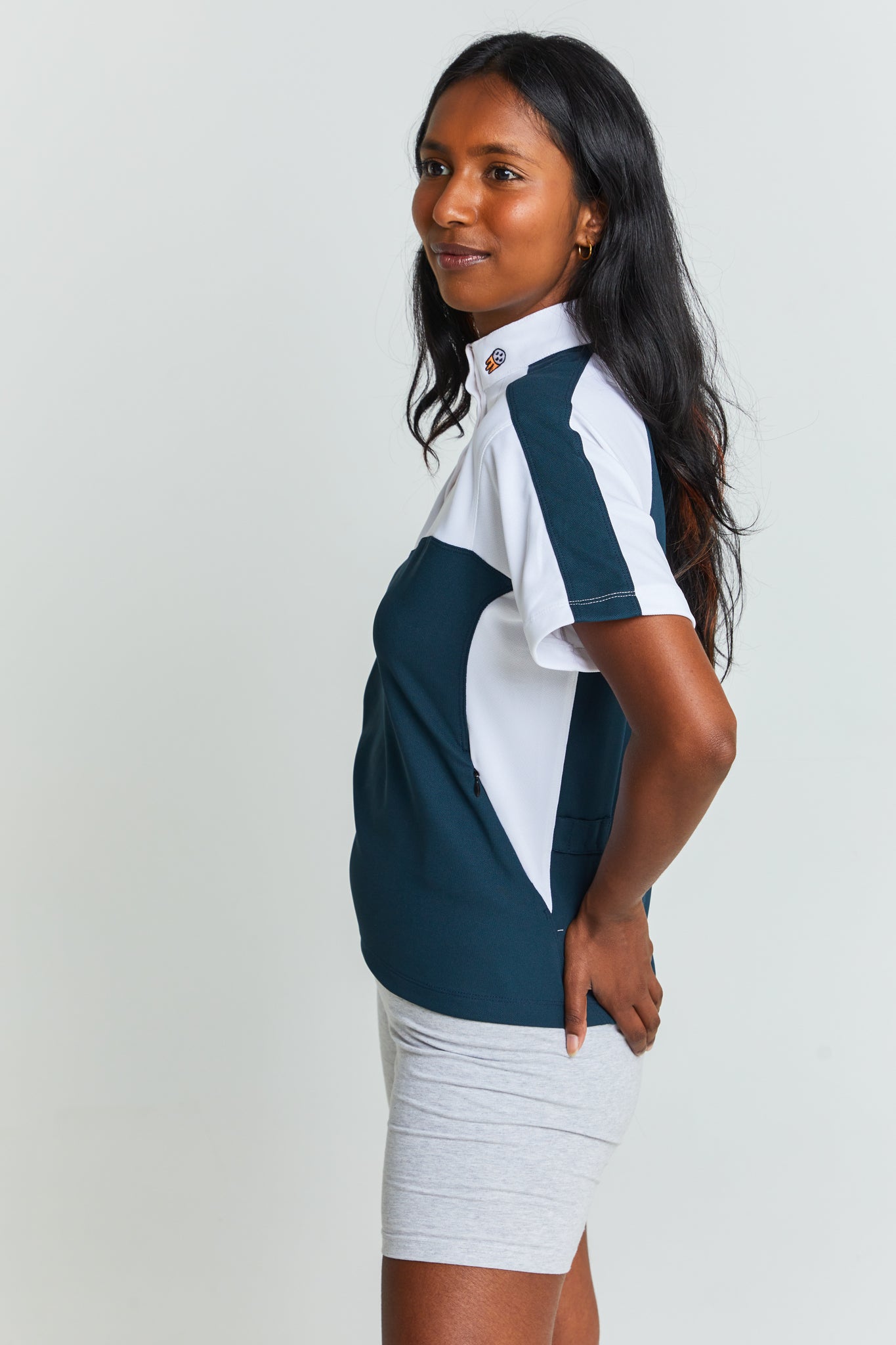 Golf Polo Women Untraced Blue and White Recycled materials Untraced Golfing